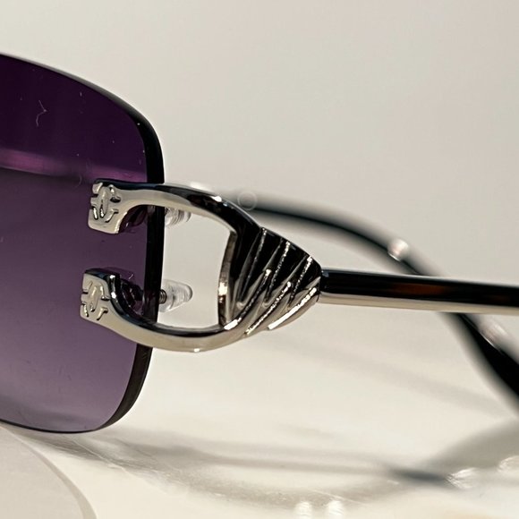 Bonano Venician Rimless SIlver Frames Sunglasses Glasses Vintage Designer - Picture 4 of 8